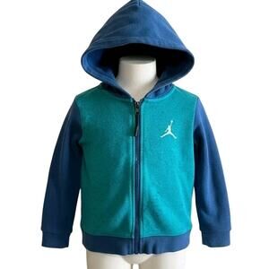 Nike Air Jordan Kids Zip Hoodie Blue Speckle Youth Small 6 7 Jacket Cotton Boys